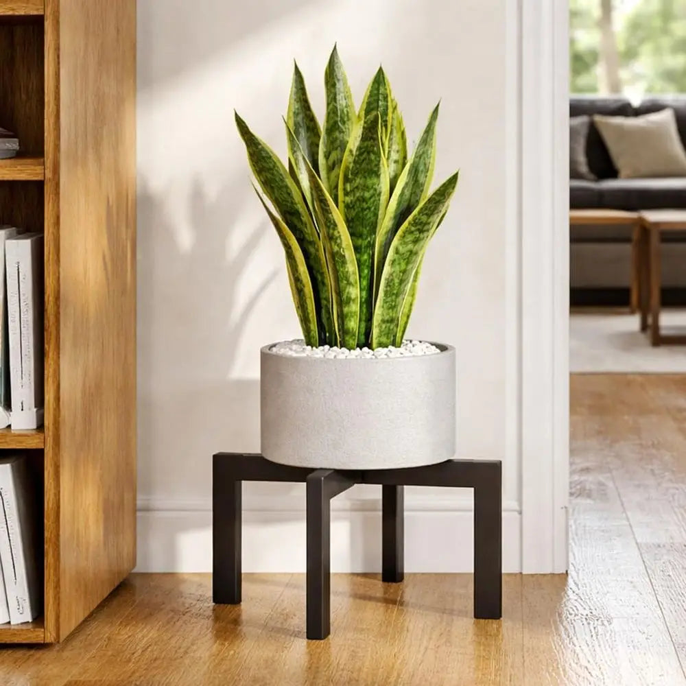 Heavy-Duty Metal Plant Stand, Indoor/Outdoor, Holds Pots 5-12'', Supports 150lbs, Black