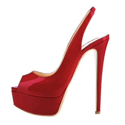 New 2026 Women Sandals Fashion 14CM Super High Heels Sexy Open Toe Platform Sandals Gladiator Party Dress Red Wedding Shoes