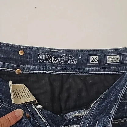 Women Vintage Hip Hop Slim Wrap Buttocks Flared Jeans Y2k Gothic Diamond Letter Embroidery Low Rise Sexy Denim Pants Streetwear
