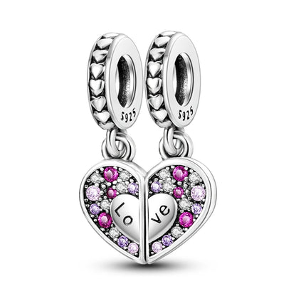 MULA Pink 925 Sterling Silver Charms Pendant Perfume Dreamcatcher Heart Love Beaded Fit Original Bracelet Women DIY Jewelry Gift