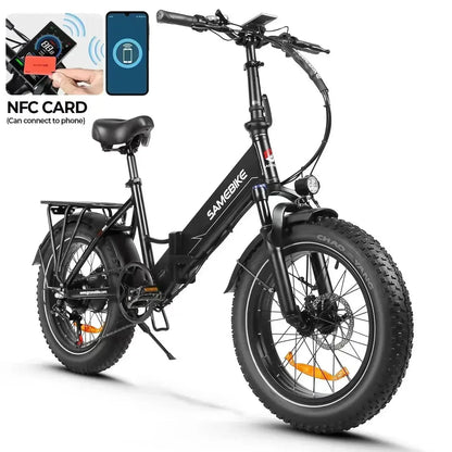 Fat Tire Folding Electric Bike | 750W Motor 20-Inch Wheels | Adult Mountain E-Bike