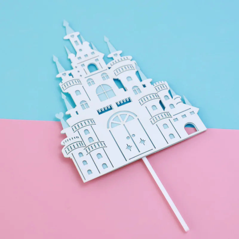 Castle Cake Topper Flag Rainbow Anniversary Cupcake Toppers For Wedding Happy Birthday Party Baking Decoration Happy New Year