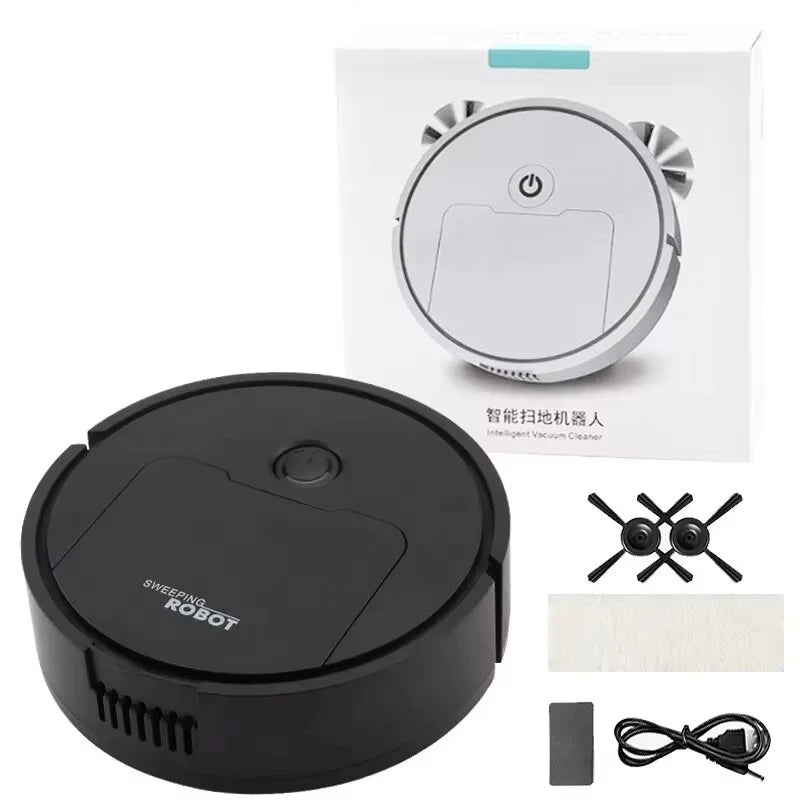 Automatic Electric Floor Vacuum Cleaner 3-in-1 1500Pa Sweeping Mop USB Rechargeable Wireless for Home And Office Use