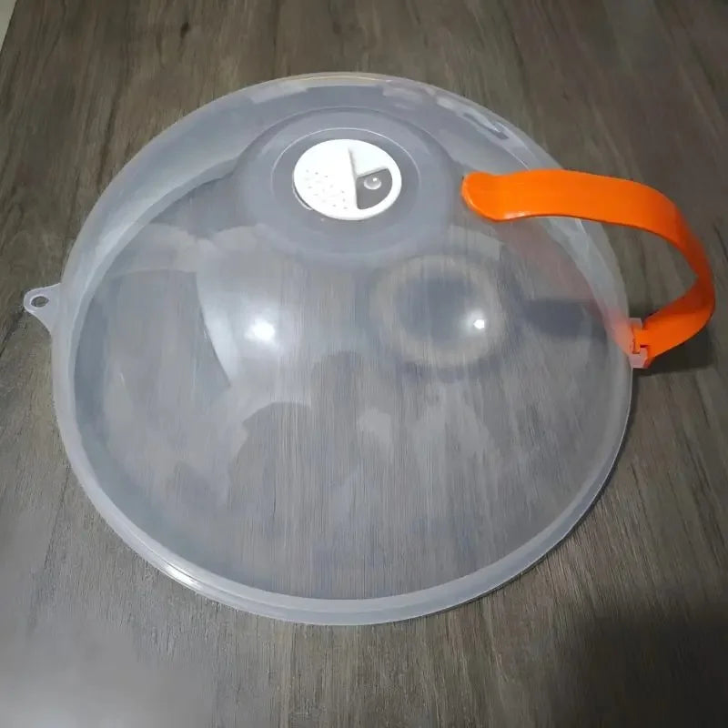 Microwave Splatter Guard: Thickened Transparent Splatter Guard (with Handle) – Food Cover for Plates