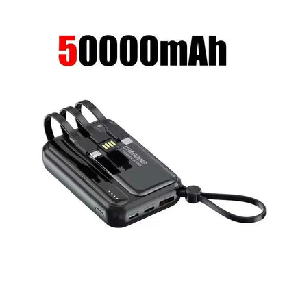 Lenovo 2026New 120W Super Fast Charging 500000mAh 4 In1 Cables Portable Powerbank Power Bank For Iphone Huawei Samsung
