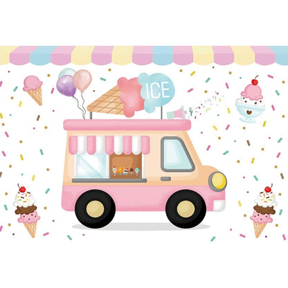 Candy Bar Baby Shower Birthday Backdrop Ice Cream Car Donuts Lollipop Party Photo Background Cake Table Decor Photography Props