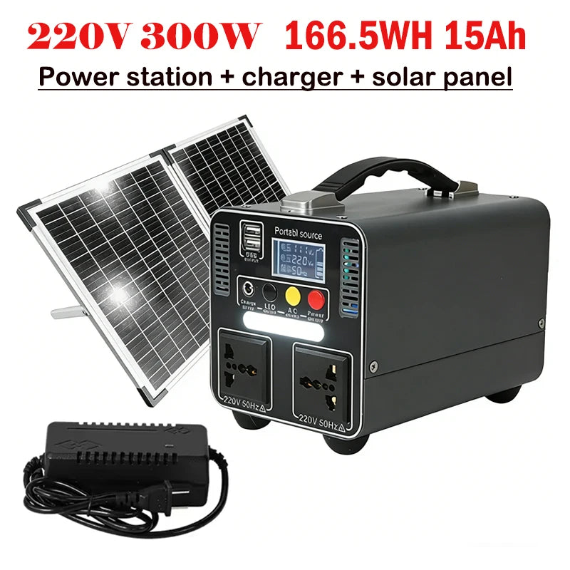 166.5wh/333wh Portable 220v Outdoor Power Bank with Large Capacity for Self-Driving, Camping, and Emergency Backup Power Storage