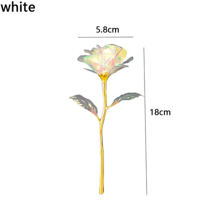 Valentine's Day Creative Gift 24K Foil Plated Rose Gold Rose Lasts Forever Love Wedding Decor Lover Lighting Roses Creative Gift