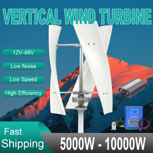 10000w 5000w 8000w 12v/24v 48V 96V Wind Turbine Generator Complete Set Windmill 220V Output Vertical Axis Wind Turbine