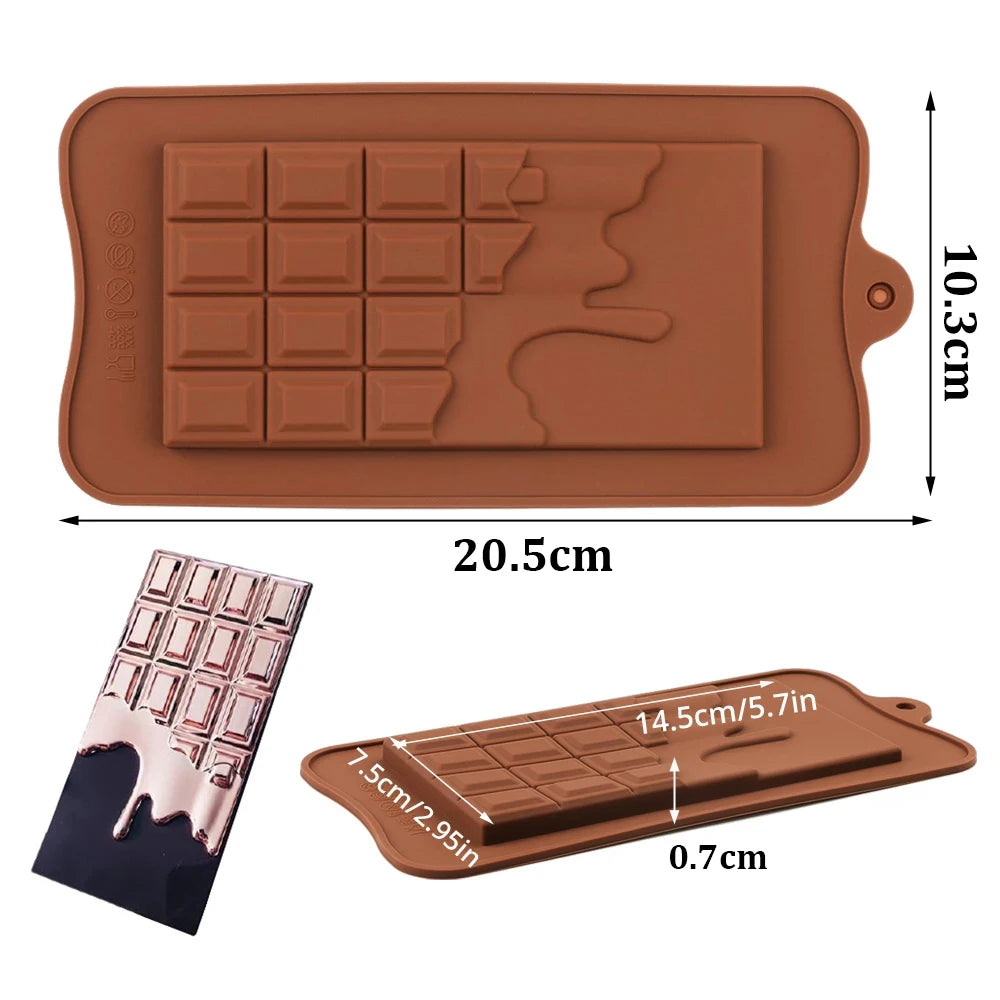 Chocolate Bar Mold Candy Jelly Pudding Silicone Mold Baking Tool