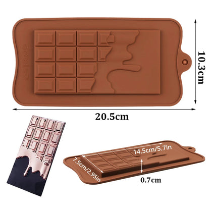 Chocolate Bar Mold Candy Jelly Pudding Silicone Mold Baking Tool