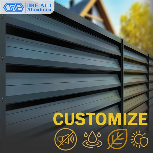 Outdoor Aluminum Louver Fence Panels Aluminium Privacy Fence Modern Heavy Duty Garden Yard Louvered Fencing Customizable