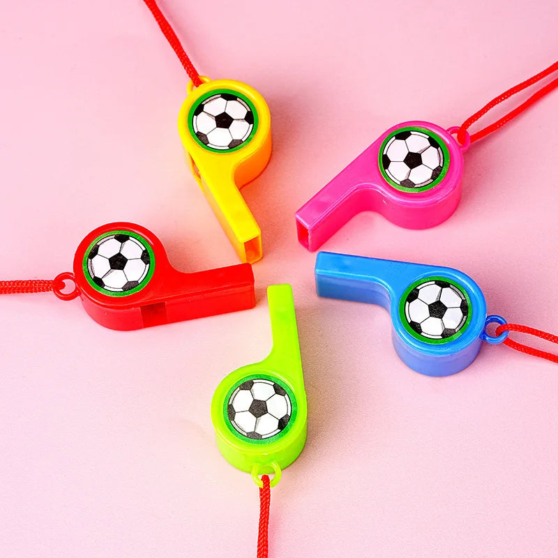 10/30/50Pcs Football Whistle Cheerleader Cheering Props Rainbow  Fan Whistle Boys And Girls Birthday Party Favors Pinata Filler