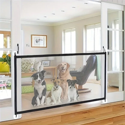 Pet Dog Barrier Fences with 4pcs Hook Pet Isolated Network Stairs Gate New Folding Breathable Mesh Playpen for Dog Safety Fence