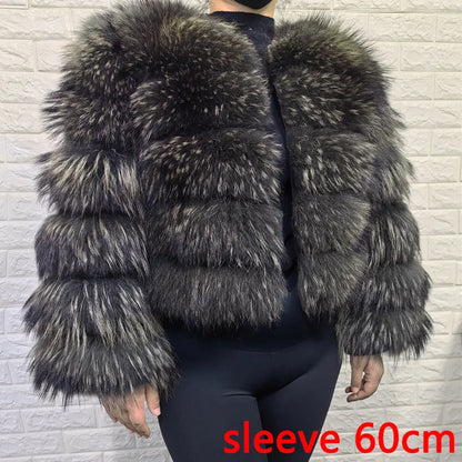 2026 Maomaokong Super Hot Winter Women Luxury Thick Real Raccoon Fur Coat Natural Fox Fur Jacket Plus Size Jackets Female Vest