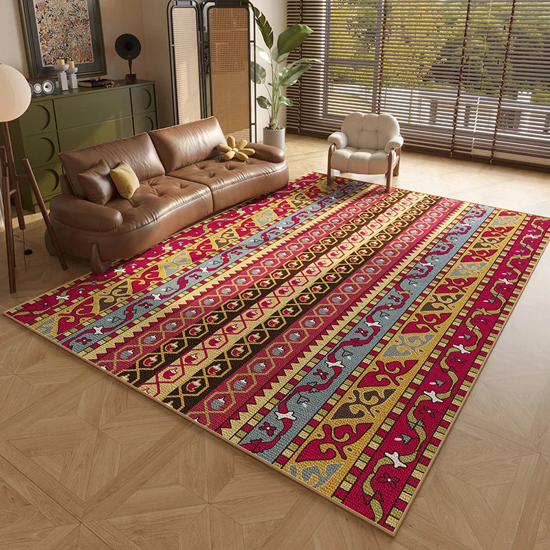 Persian Style Carpets for Living Room Anti-slip Cloakroom Rug American Bedroom Decor Retro Carpet Washable Study Soft Floor Mat