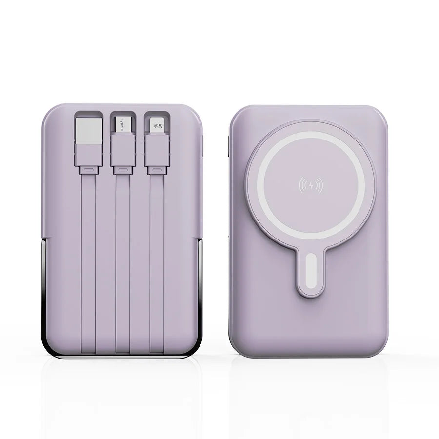 10000mAh Magnetic Wireless Portable Power Bank, 22.5W Fast Charging For All Smartphones, Mobile Power Supply With Back Clip & Foldable Stand Desktop Charger