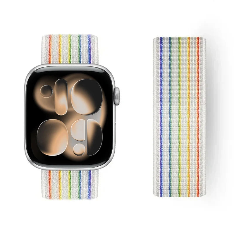 Nylon Loop for Apple Watch Band S11 46mm 40mm 44mm 45mm 42mm 41mm 49mm Smart Belt Bracelet for IWatch 11/10/9/8/7/6/SE/5/4 Strap