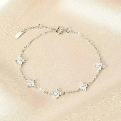 925 Sterling Silver Hollow Heart Bracelets for Women Girls Vintage
