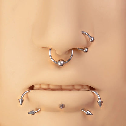 Body Piercing Tool Kit Easy to Use Body Piercing Gun Lip Nose Tongue Cartilage Eyebrow Navel Piercing Jewelry for Women Men