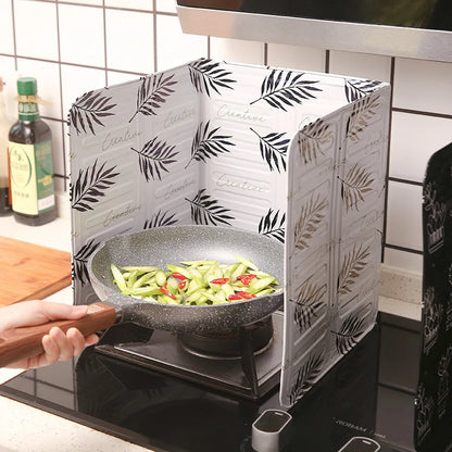 Anti-Splashing Stove Oil Baffle Plate Foldable Kitchen Oil Proof Shield Aluminum Foil Cooking Baffle Splash Guard Board Stove