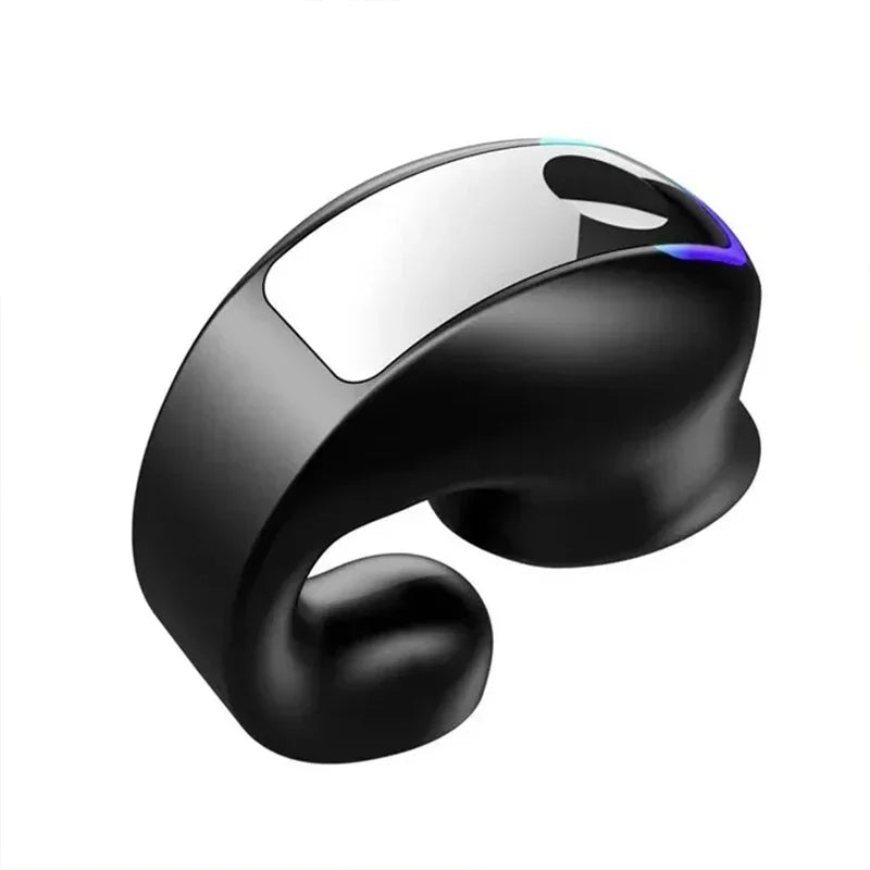 Bluetooth Headset 5.3 Bone Conduction Wireless Ear Clip Headphones IPX5 Waterproof Sport Gaming Earbuds Noise Cancelling