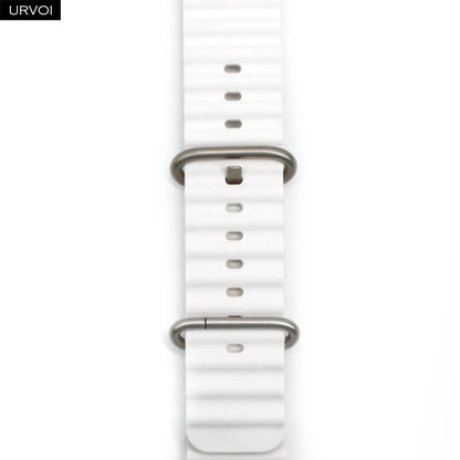 URVOI Ocean Band for Apple Watch Ultra 4 3 2 Strap Series 12 11 10 SE Sport Band for iWatch Silicone Wristband Black Buckle 49mm
