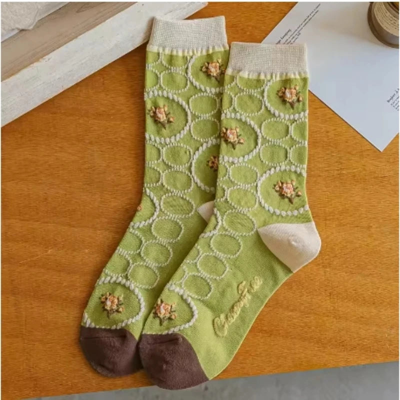 New Creative Cartoon Dog Ins Animal Trendy Socks Jacquard Cotton Socks Couple Mid length Fashion Skateboarding Socks