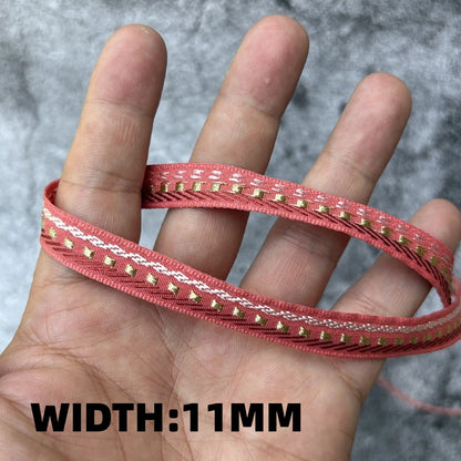 5 Yards 1~3CM Geometric Flower Designs Are Selling Well Embroidered Jacquard Ribbon Decorative Clothing Dog Chain Curtains