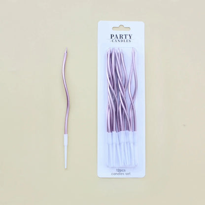6/12/48pcs Birthday Candles Spiral Cake Candles  Long Thin Cake Candles For Wedding Party And Cake Decoration