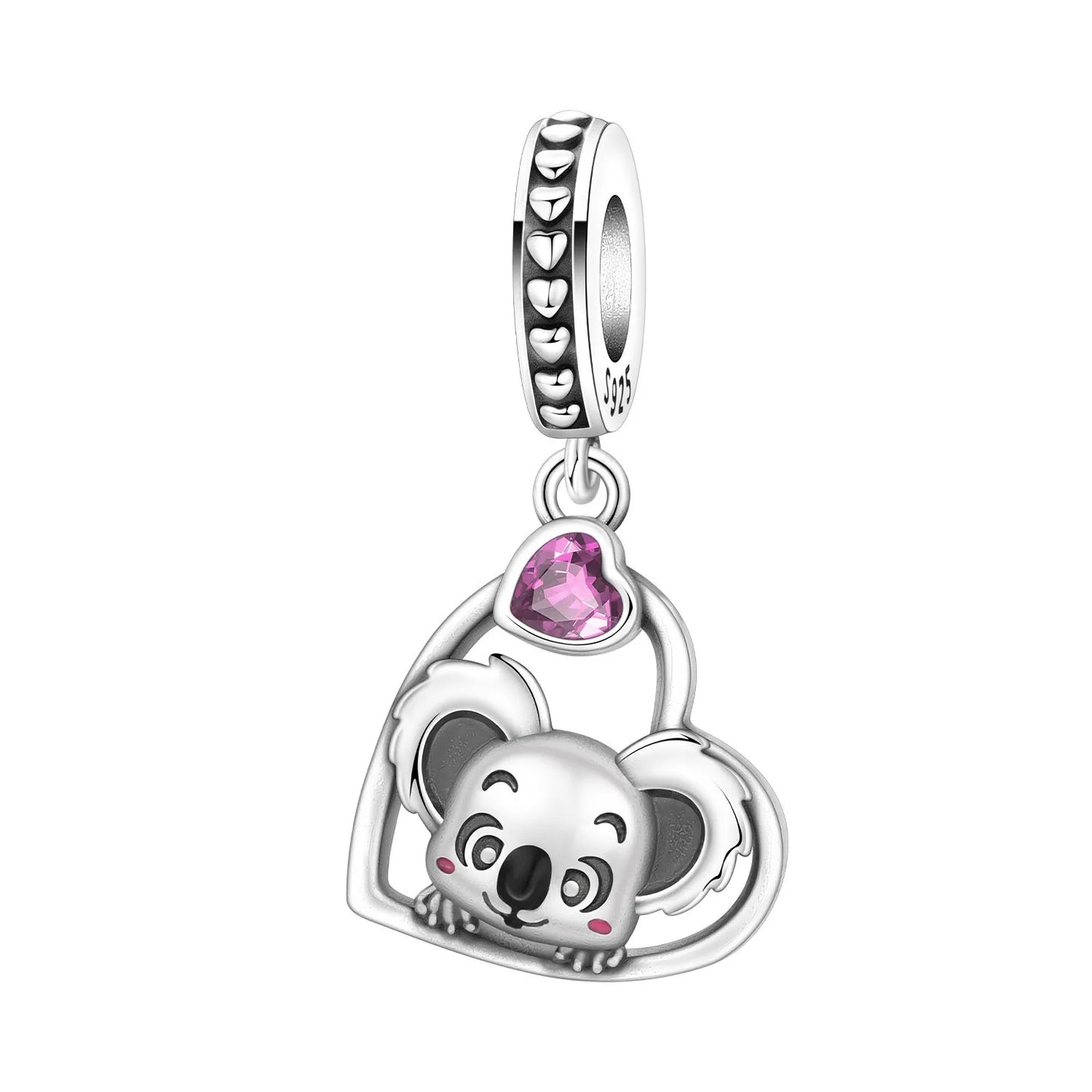 Hot Sale 925 Sterling Silver Dog Cat Cute Pet Animals Pendant Birthday Party Gift for Women Bangle Bracelet Necklace DIY Jewelry