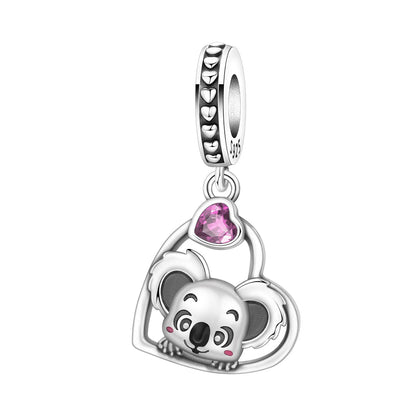 Hot Sale 925 Sterling Silver Dog Cat Cute Pet Animals Pendant Birthday Party Gift for Women Bangle Bracelet Necklace DIY Jewelry