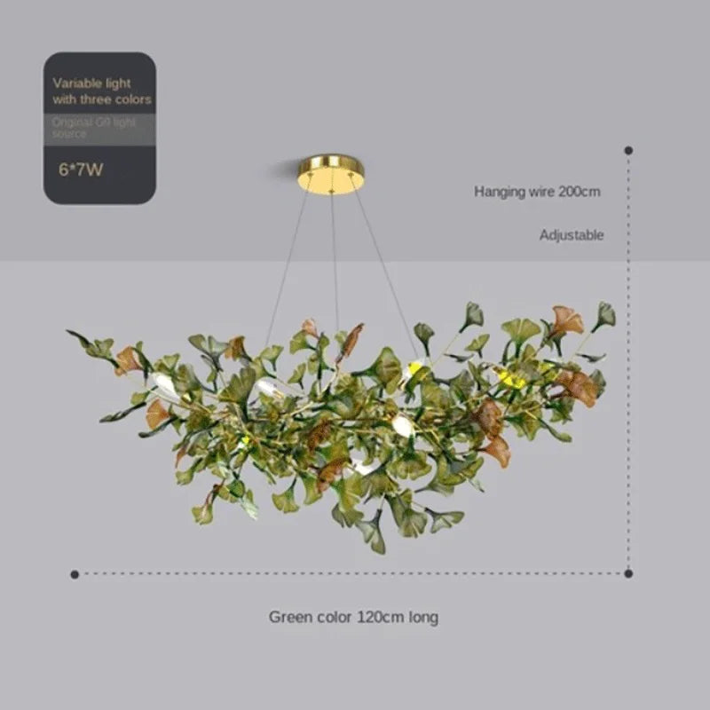 Modern Gingko Chandelier Custom Lights Luxury Glass Chandelier Suitable For Dining Room Living Room Villa Home Decor Gloss
