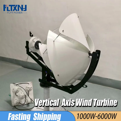 Free Energy 1000W Vertical Axis Maglev Wind Turbine High Power Generator Home 12V 24V 48V With Charge Controller