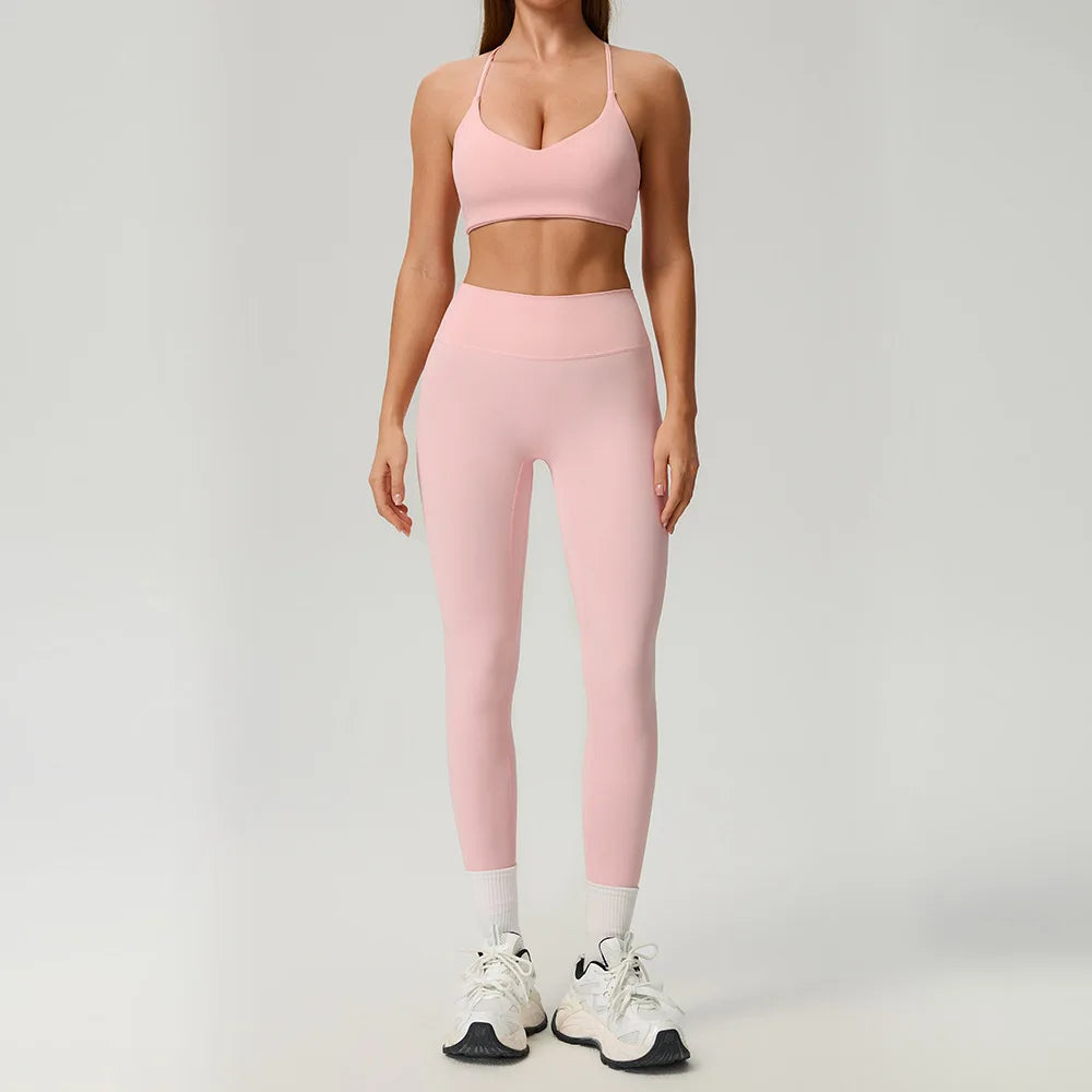 Fitness Suit 2PCS Women Tracksuit Sports Zipper Long Sleeve Yoga Set Gym Clothes Flared Pants Sportswear Female Workout Clothes