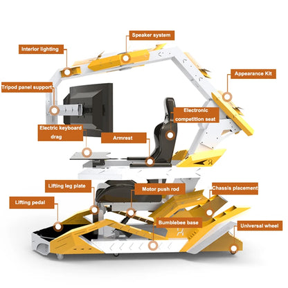 High End Ergonomic Zero Gravity Led Computer Cockpit Gaming Station Ergonomic Chair for Oem Odm comfortable chair workstation