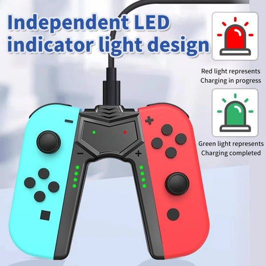 Charging Grip Controllers, Handle Bracket Charger Dock Compatible with Switch/Lite/OLED Console Accessories