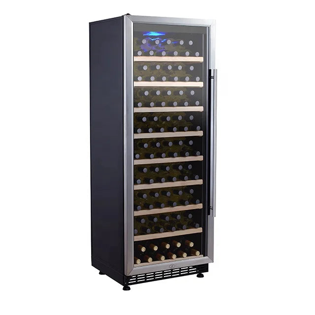 Compressor Wine Cabinet Freestanding Glass Door Beverage Cooler Display Chiller for Home Bar Club Party Beverage Storage