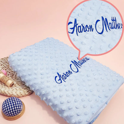Personalized Baby First Name Cover Kids Custom Blanket Newborn Boy Girl Birthday Gift Swaddle Bed Toddler Stroller Crib Blanket