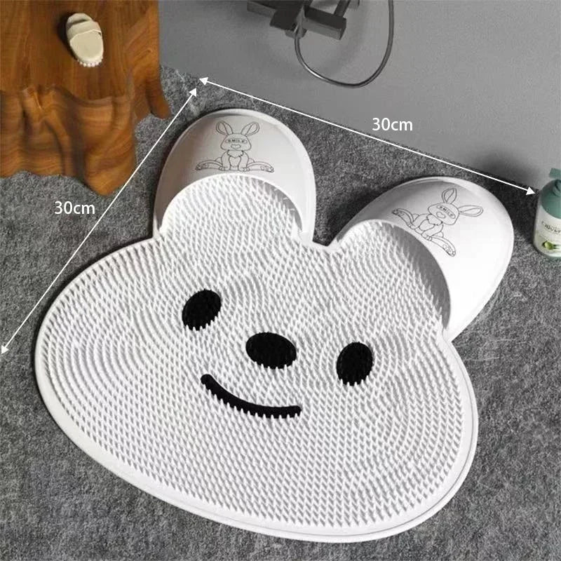 1Pc Silicone Foot Massage Mat Anti Slip Shower Mat Feet Rub Exfoliating Scrub Pad Bathroom Floor Cleaning Bath Mat