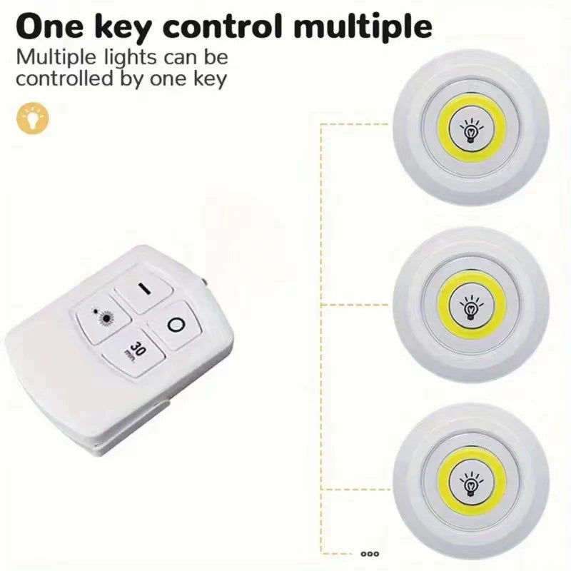 Dimmable LED Under Cabinet Light with Remote Control Battery Operated LED Closets Lights Wardrobe Bathroom Lighting Night Light