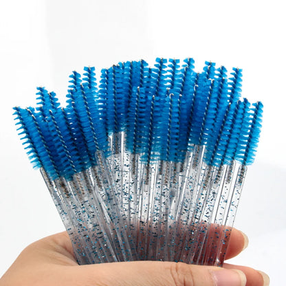 New 5/25/50Pcs Wholesale Crystal Eyelashes Brush Applicator Eyelash Brushes Plastic Mascara Wand Lashes Extension Makeup Beauty