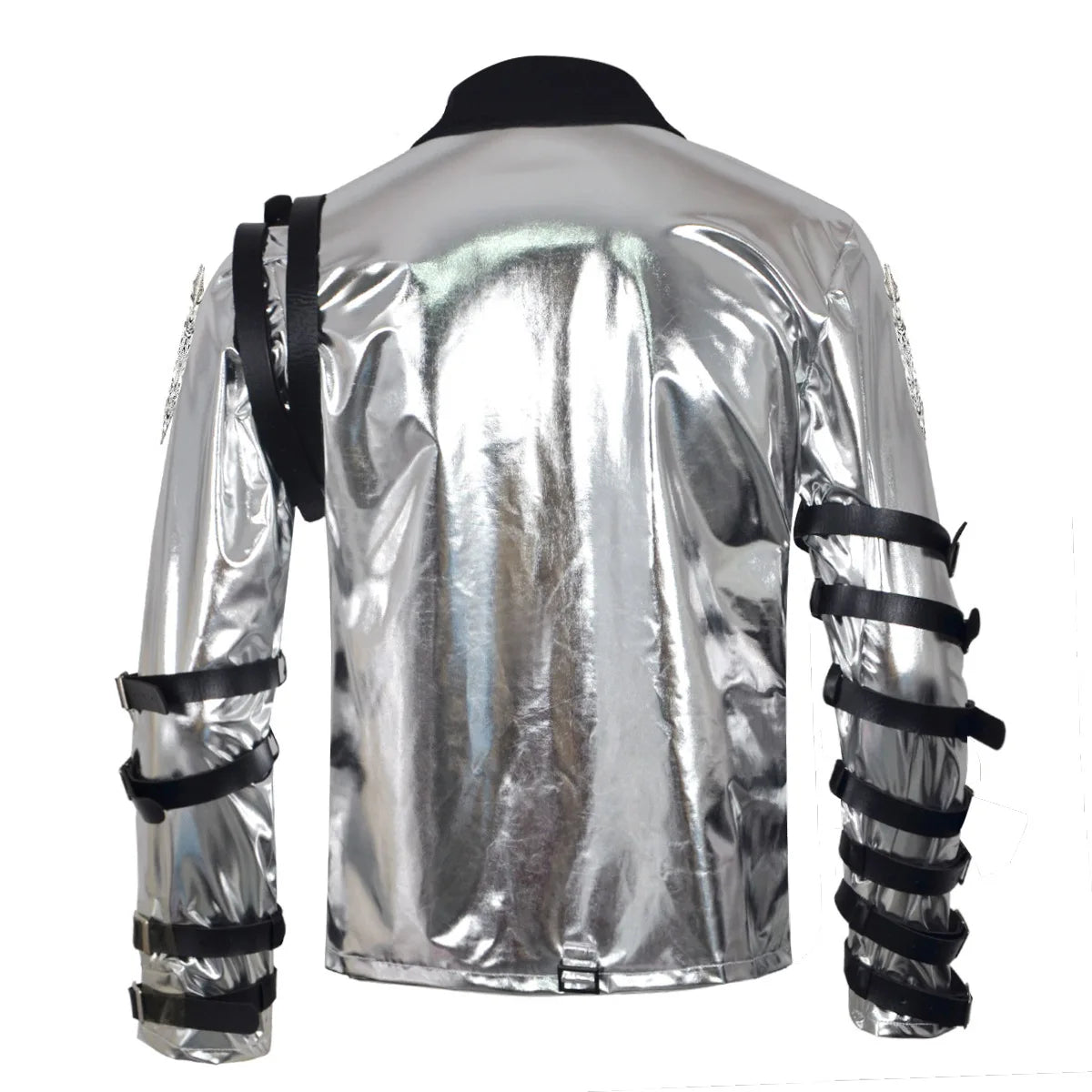 New In Stock: Michael Jackson Bad Era Silver Jumpsuit. Retro Rock Star Stage Performance Bodysuit & Top