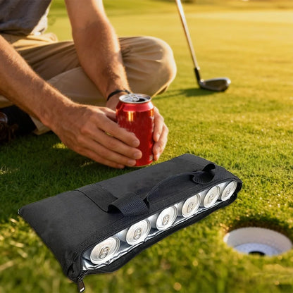 Cooler Bag Portable Insulated for Wine Beer Cans Drinks Outdoor Golf Picnic Travel 46x21x5cm Oxford Fabric Water Resistant