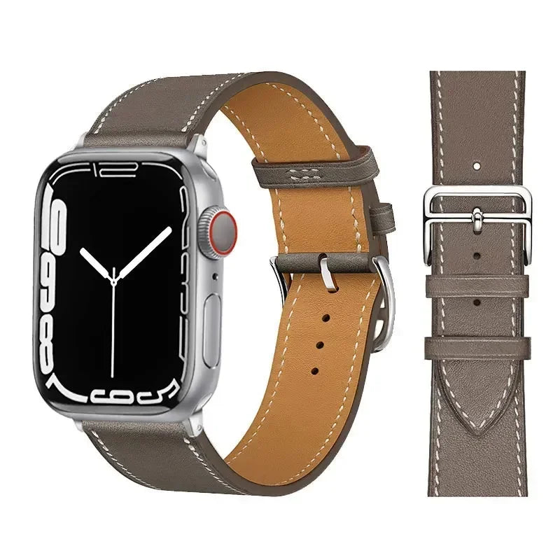 Leather Watch Straps For Apple Watch Band 46mm 44mm 49mm 45mm 42mm 40mm 41mm Bracelet Iwatch Series 11-10-9-8-7-6-5 Se-Ultra 2/3