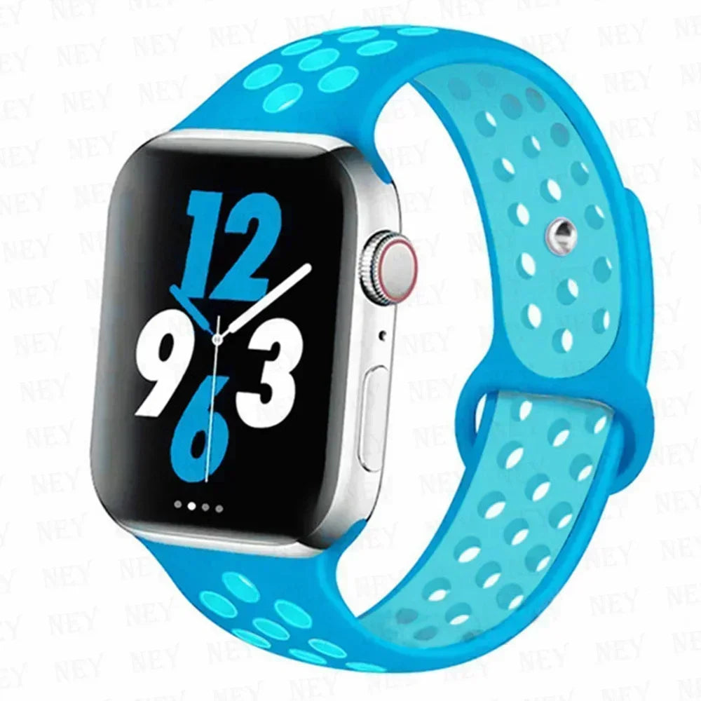 Silicone Sport Straps For Apple Watch 10 Band 45mm 44mm Ultra2 49mm 38/40mm 41mm 42 46mm Bracelet iWatch Series 8 7 6 4 5 3 9 SE