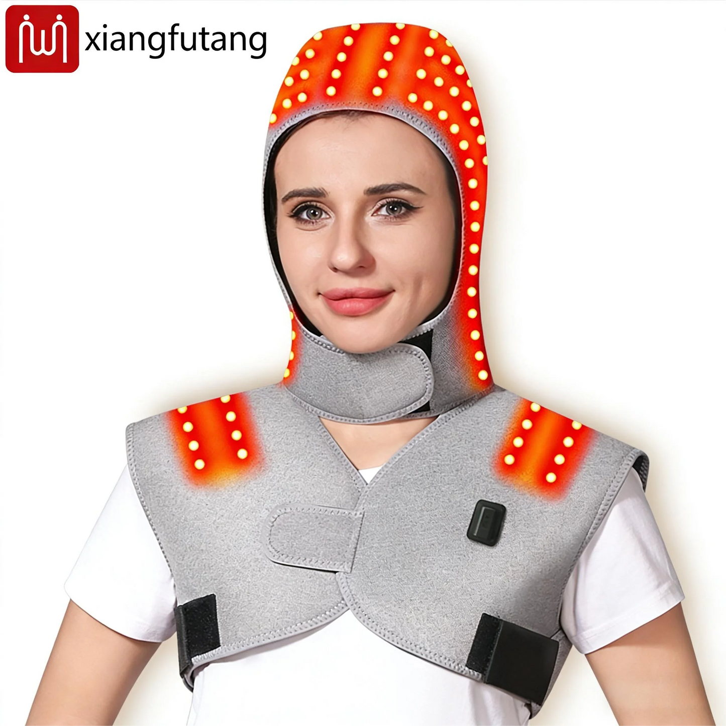 660nm Red Light Heating Vest Shoulder Wrap Massager with 294 Lamp Beads, Eases Joint Discomfort & Shoulder Back Fatigue