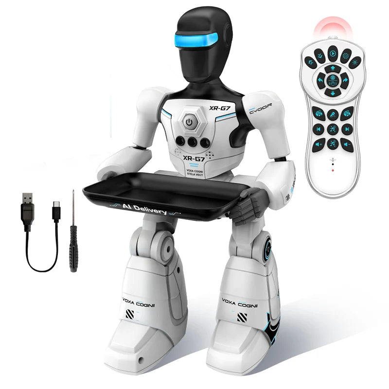 Ai Intelligent Remote Control Robot Programmable Early Education Voice Control Interactive Companion Delivery Robot Toy Gifit
