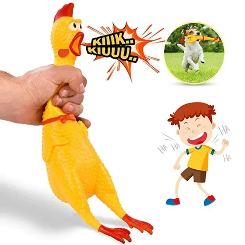 1PC Squeaky Chicken Toy, Squeeze Screaming Chicken Decompression Toy, Funny Vent Toy for Dogs & Pets