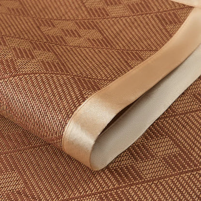 Summer Cool Rattan Mat Sets Natural Plant Fiber Ice Mats with Pillowcase Foldable Non-Slip Breathable Cooling Mattress Cover
